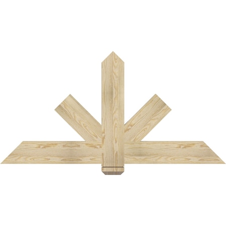 Ekena Millwork Kennewick Rough Sawn Timber Gable Bracket, Douglas Fir, 60"W x 30"H x 2"D x 6"F, 12/12 Pitch GBW060X30X0206KEN00RDF